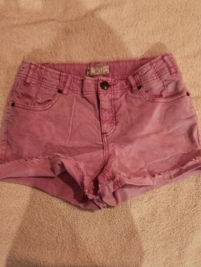 Free People Washed Lavender-Pink Denim Cutoff Shorts